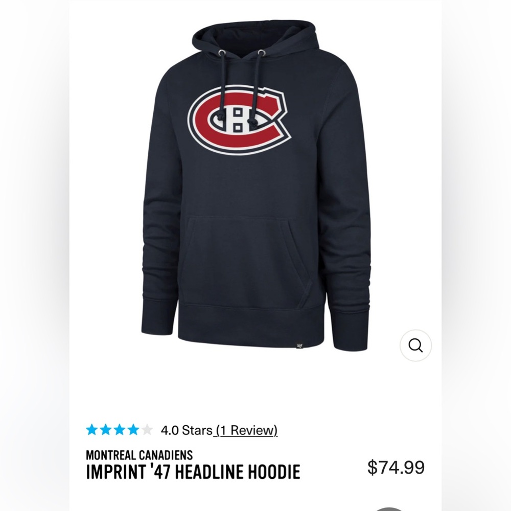 Montreal Canadiens Imprint ‘47 Headline Hoodie Size Large